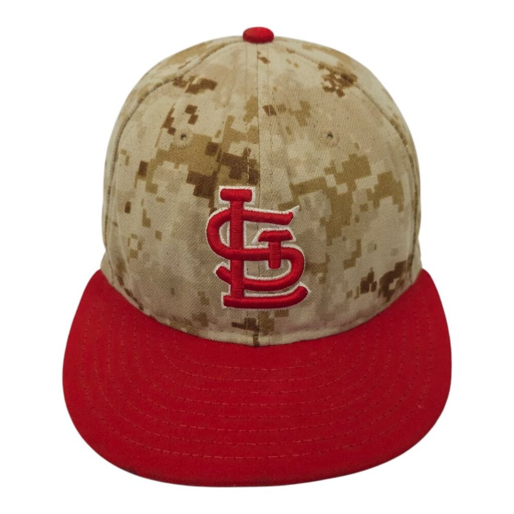 St Louis Cardinals Fitted Hat 7 New Era 59Fifty Digital Camo On Field USA Made